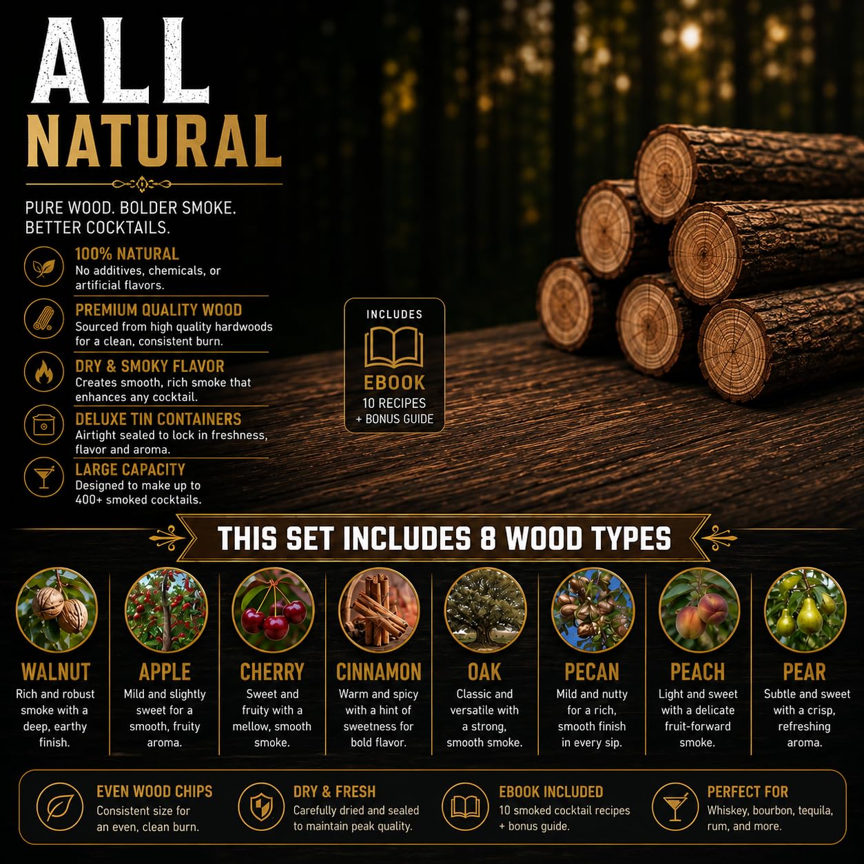 Measuring spoon included with G & J's Finest wood chips