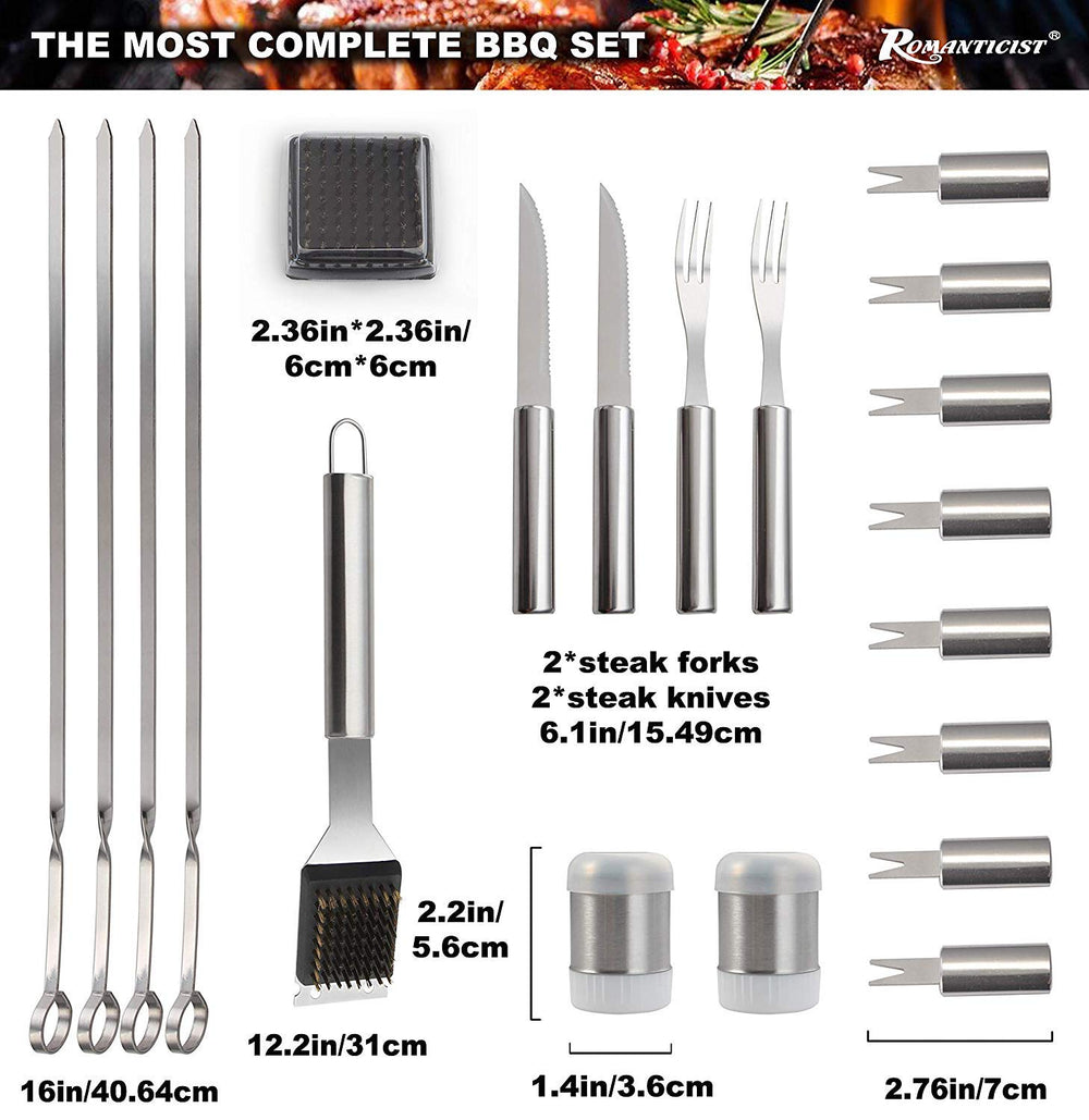 Meat thermometer included in ROMANTICIST BBQ set