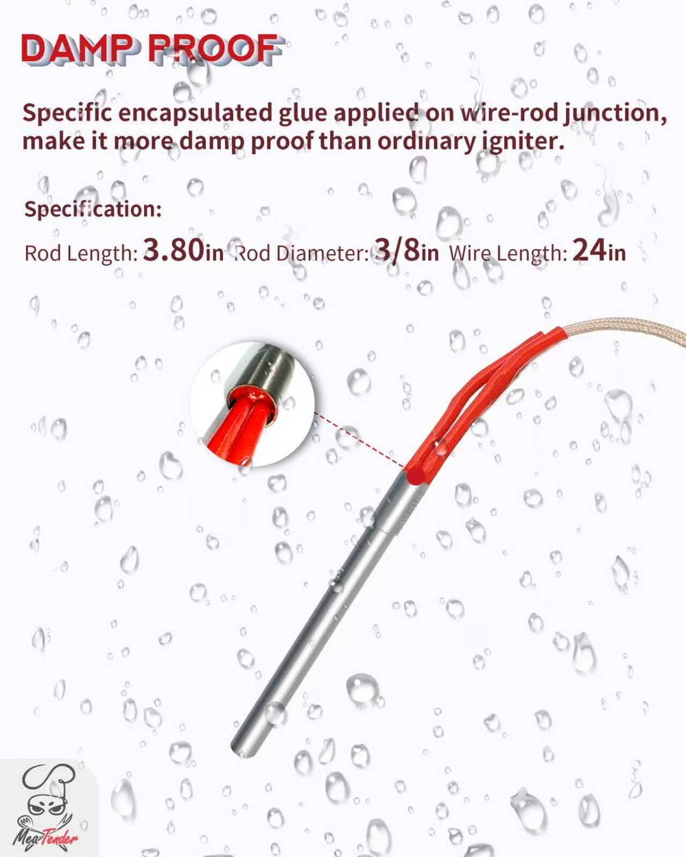 Meatender Hot Rod Igniter detailed view of heating element