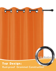 Mecca Orange outdoor curtains providing privacy on a patio