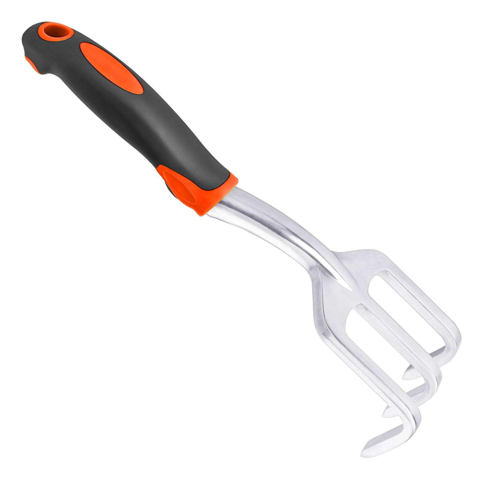 MECHEER Hand Rake Garden Tool front view with ergonomic handle