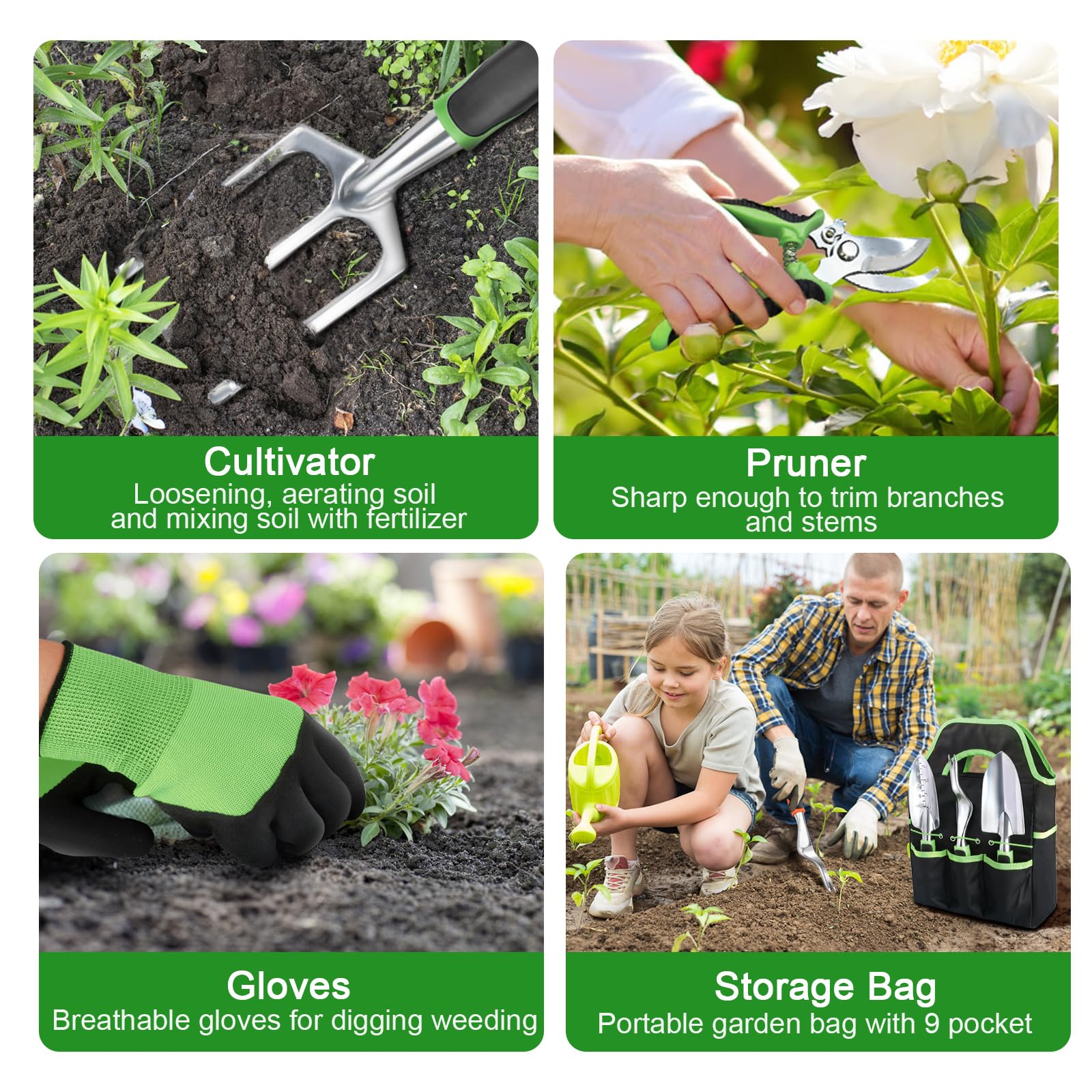 MECHEER protective gardening gloves included in the set