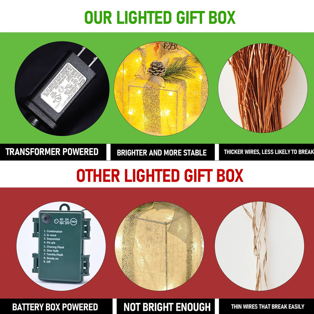 Medium Hourleey Christmas gift box illuminated with LED lights