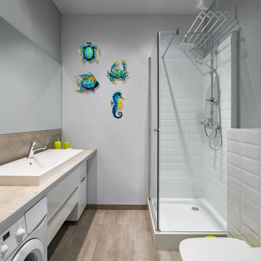 Meduofon ocean wall art displayed on a patio