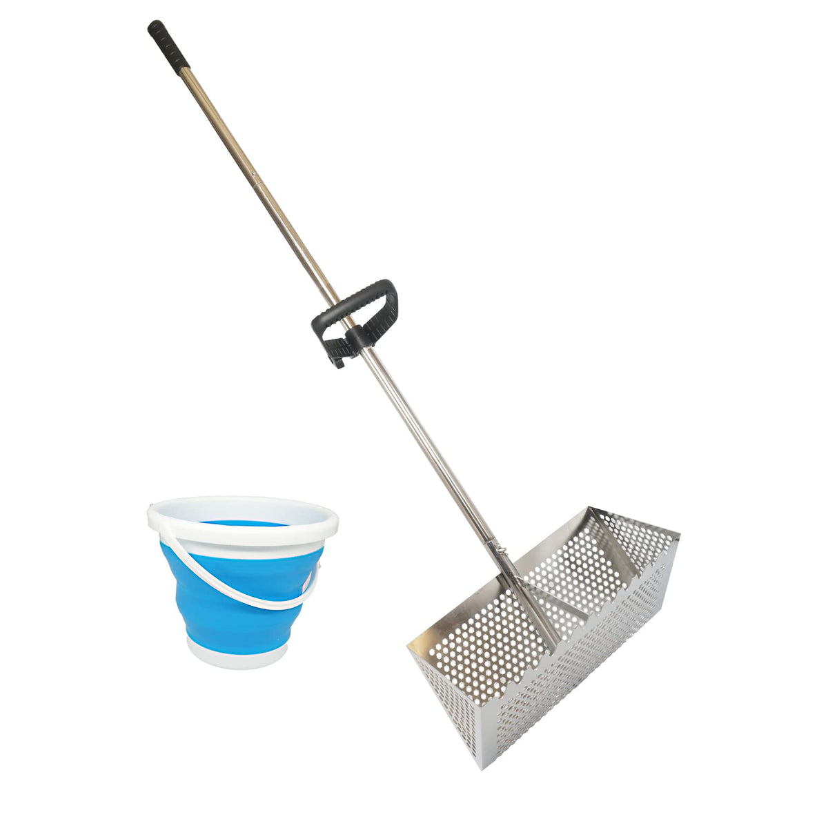 MEEGOON Sand Flea Rake 47-inch stainless steel front view