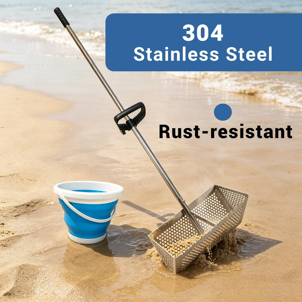 MEEGOON Sand Flea Rake with detachable handle disassembled