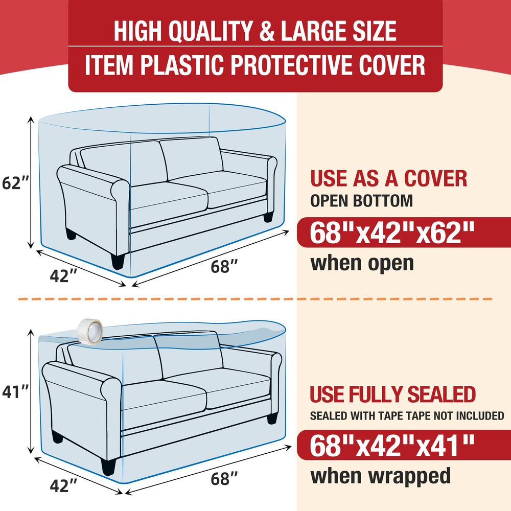 Meersburg Extra Large Couch Loveseat Moving Cover side view, 68x62x42 inches