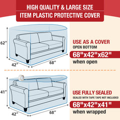 Meersburg Extra Large Couch Loveseat Moving Cover side view, 68x62x42 inches