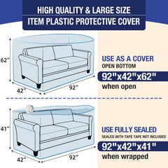 Meersburg sofa cover showing dimensions 92x62x42 inches
