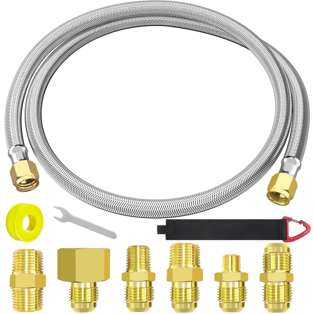 MEFUN 6FT propane extension hose with brass fittings