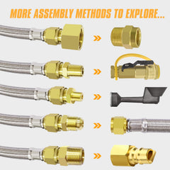 MEFUN propane hose installed on a BBQ grill