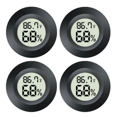 MEGGSI Mini Digital Hygrometer 4 Pack in black