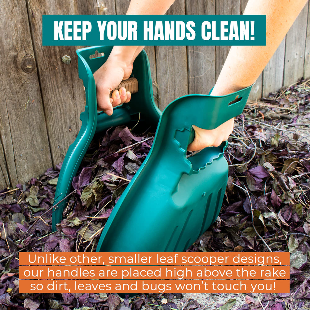 MEKKAPRO Leaf Claws in use for raking leaves