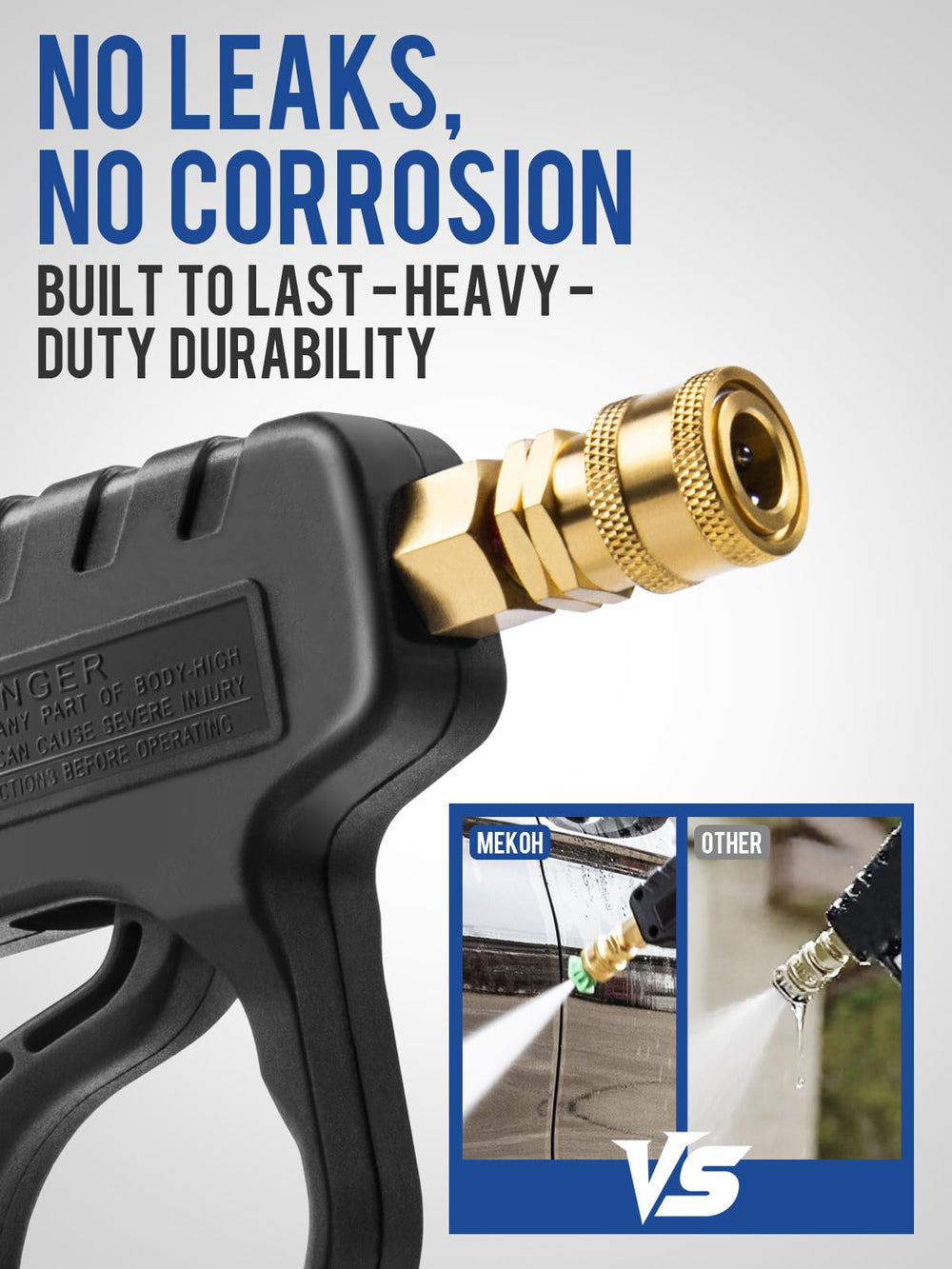 MEKOH Stubby Pressure Washer Gun with included accessories