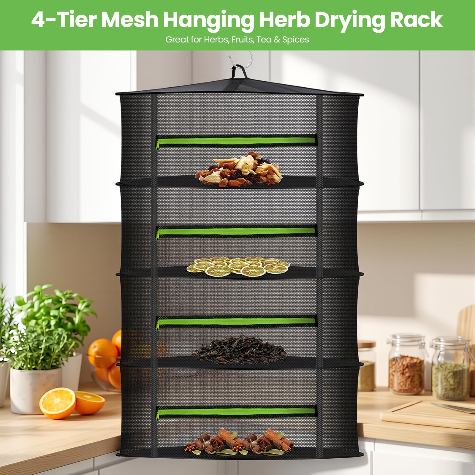 MEKOLIFE drying rack showing full zipper cover for dust protection