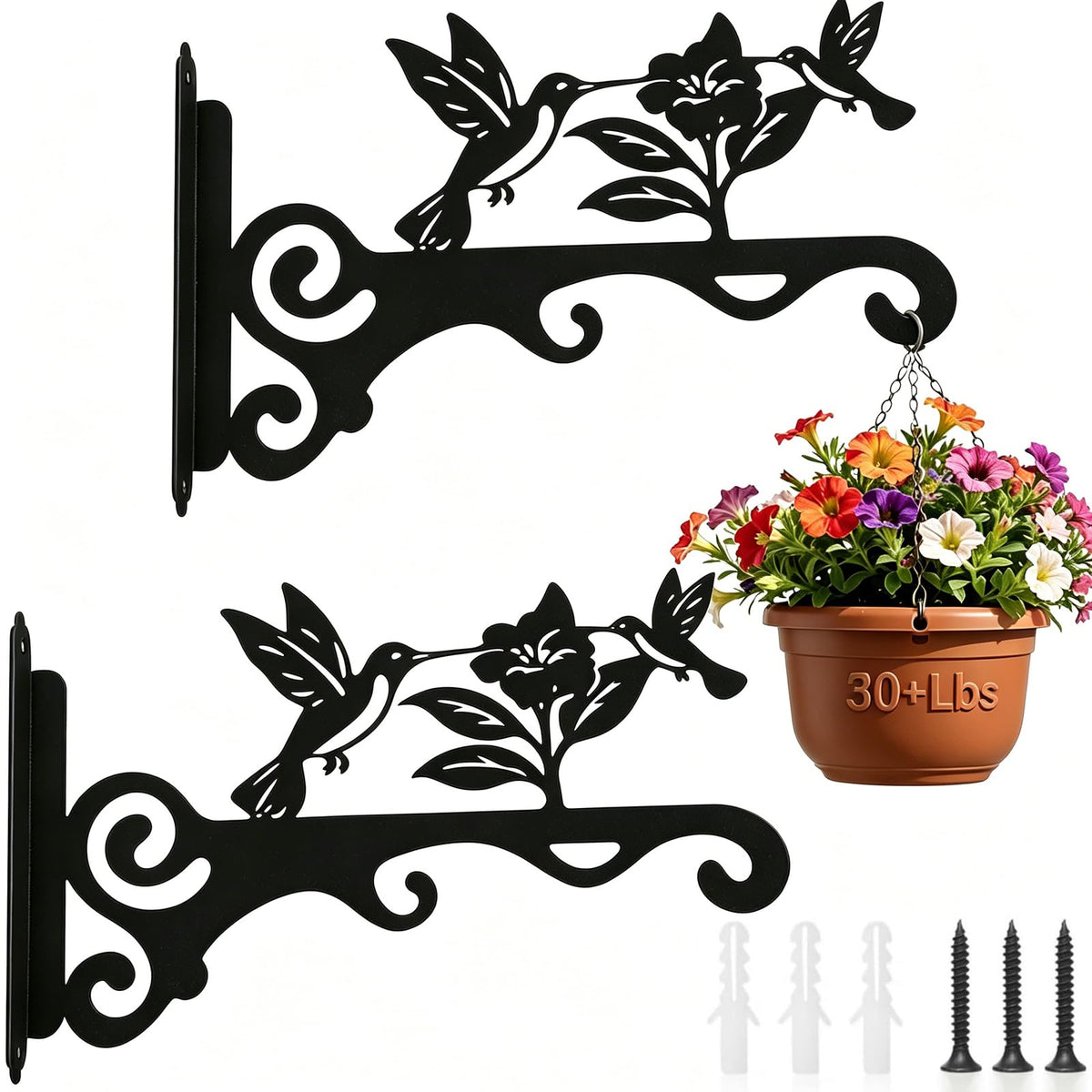 mekpiwu bird pattern wall hook front view in black