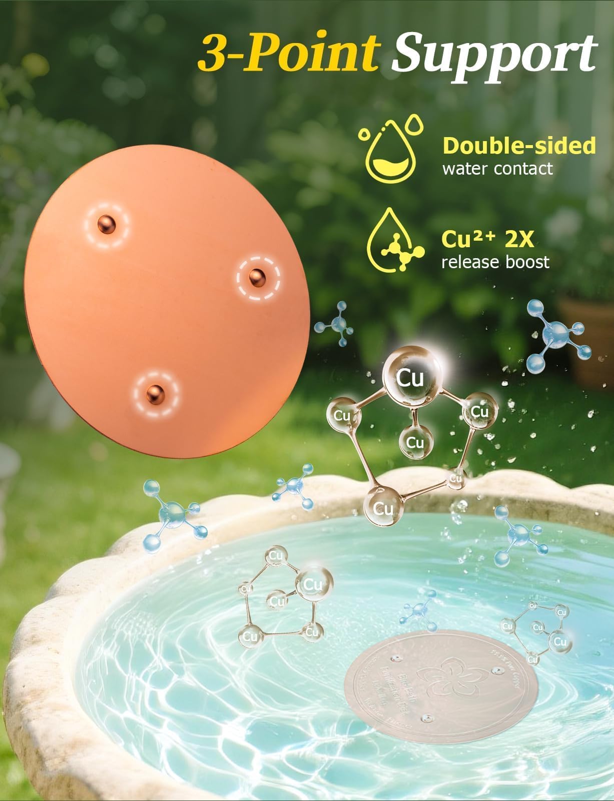 Mellbree Bird Bath Copper Disc packaging view