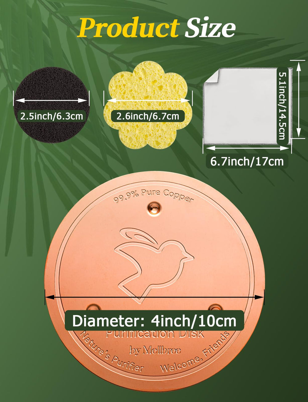 Mellbree Bird Bath Copper Disc polishing sanding paper