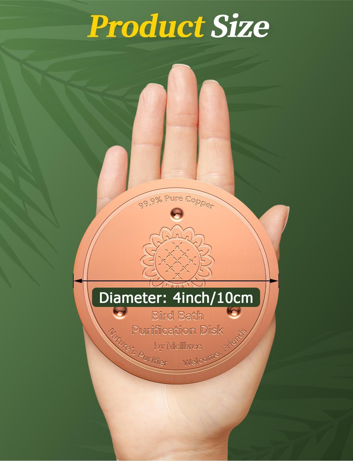 Mellbree copper disc displaying triple-point support design