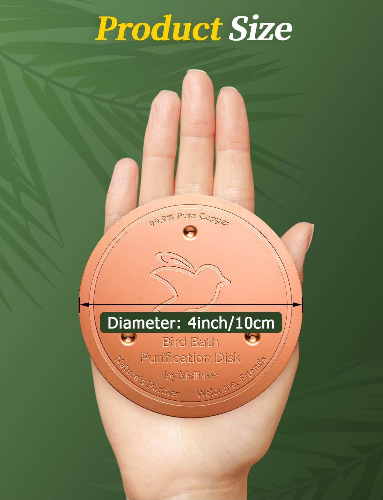 Mellbree Copper Disc, showing three-point support design