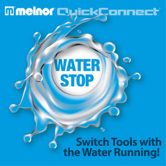 Melnor connectors on garden hose in use