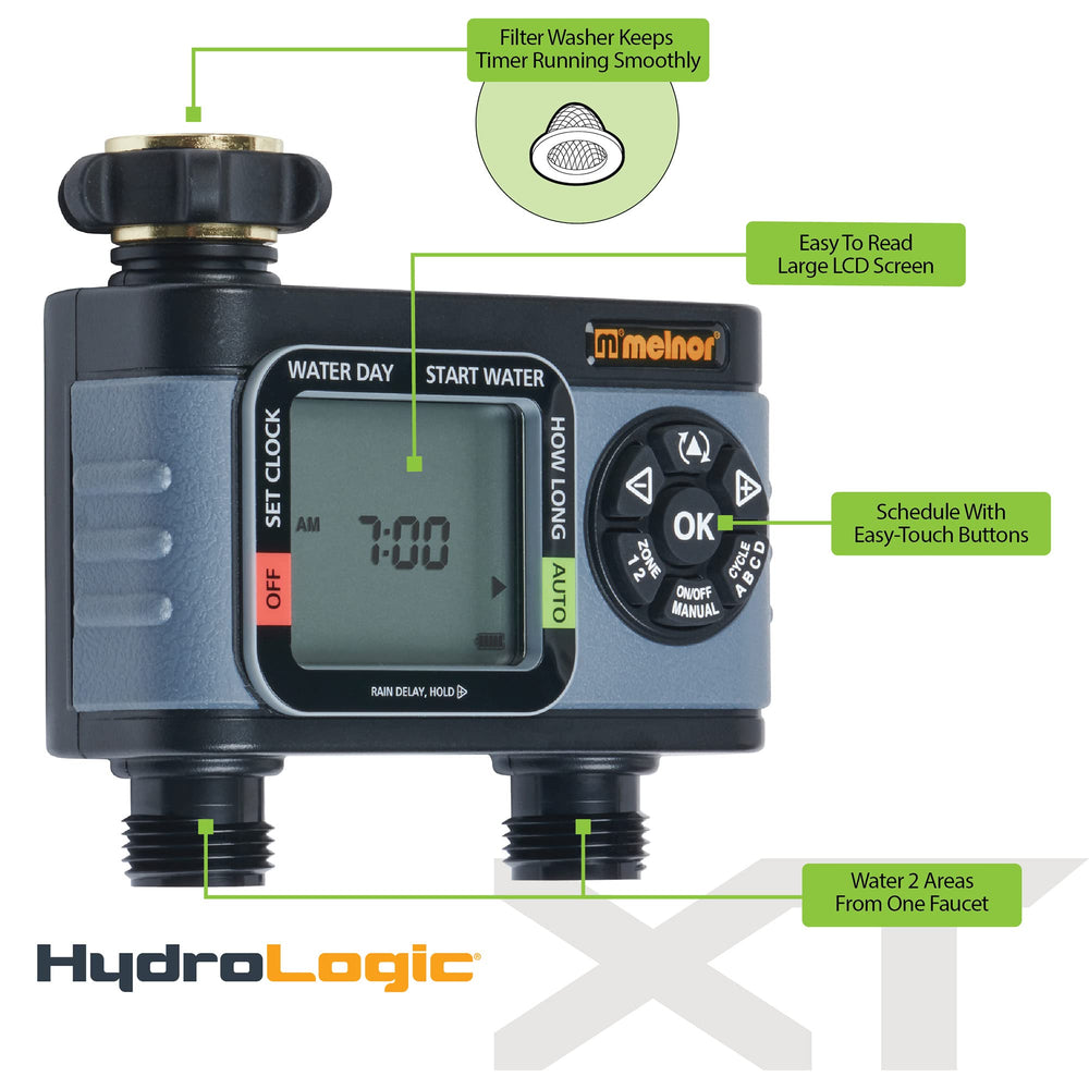 Melnor HydroLogic Digital Hose Timer in garden setting