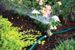 Melnor Lawn Sprinkler side view showing adjustable spray angle