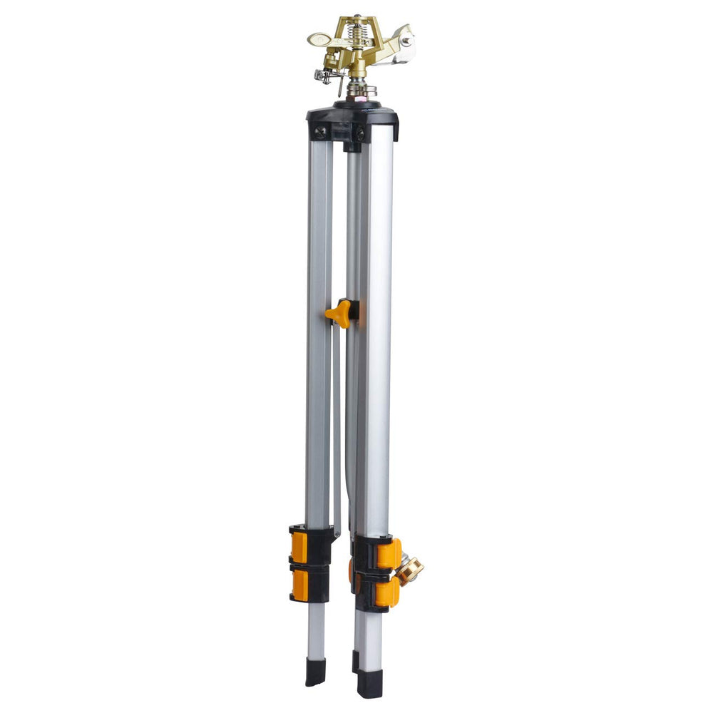 Melnor Metal Pulsating Sprinkler tripod extended to 48 inches