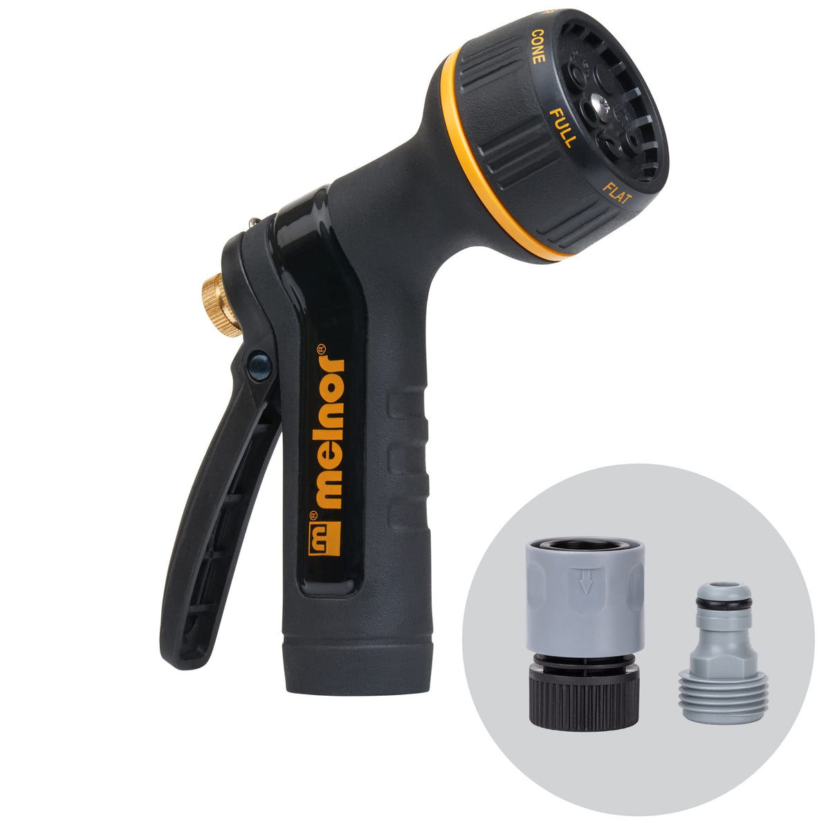 Melnor Nozzle Bundle front view with rubberized grip