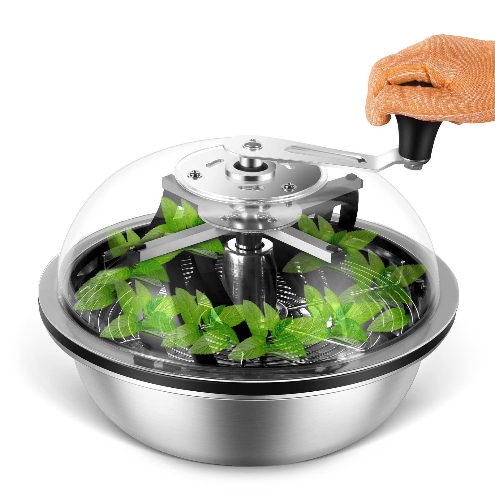 MELONFARM 13" Leaf Bowl Trimmer front view with clear dome