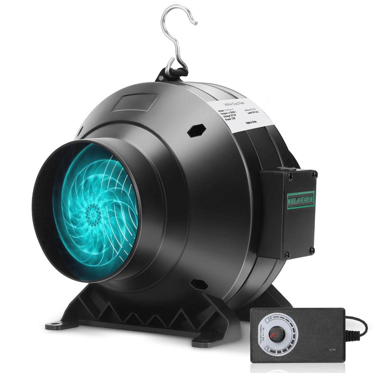 MELONFARM 4-inch Inline Duct Fan front view