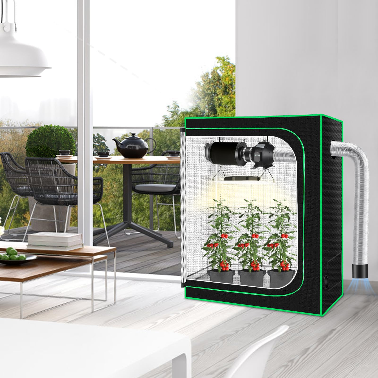 MELONFARM Inline Duct Fan placed in a kitchen setting