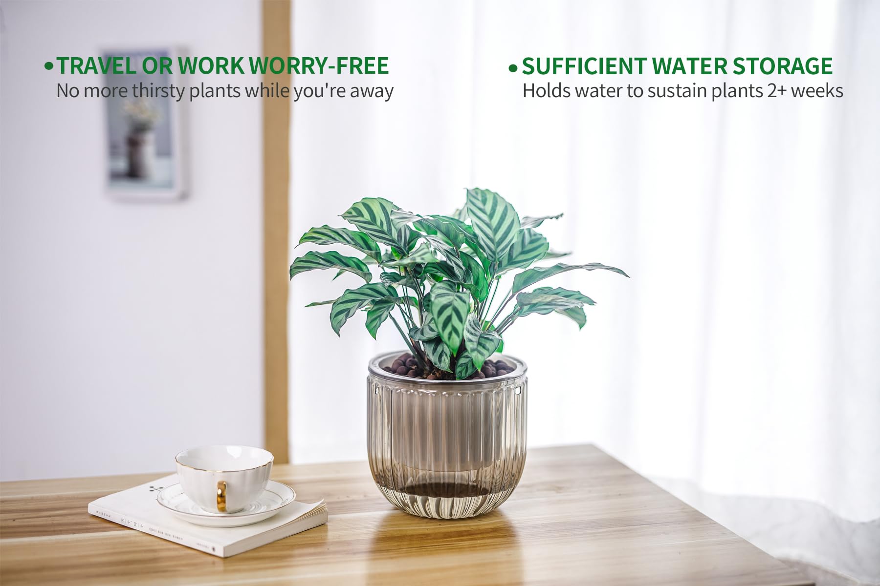 Melphoe 2 pack self watering hanging planters set