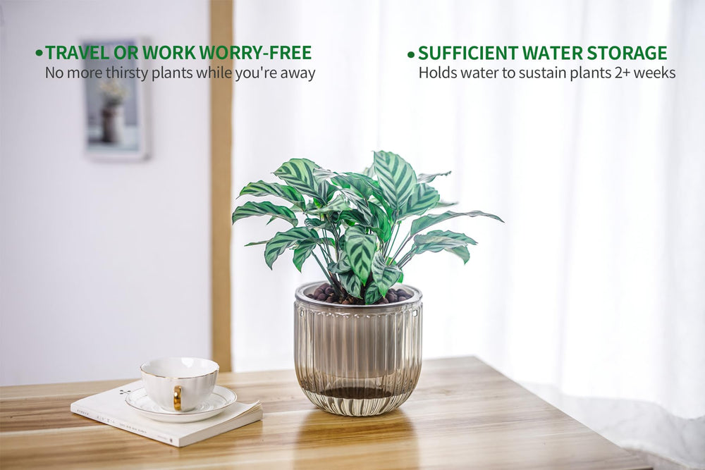 Melphoe 2 pack self watering hanging planters set