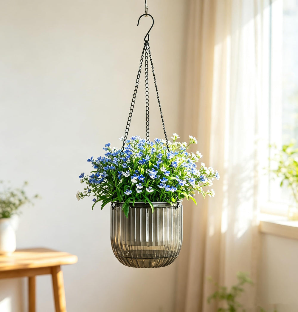 Melphoe 6.5 inch hanging planter with transparent water level indicator