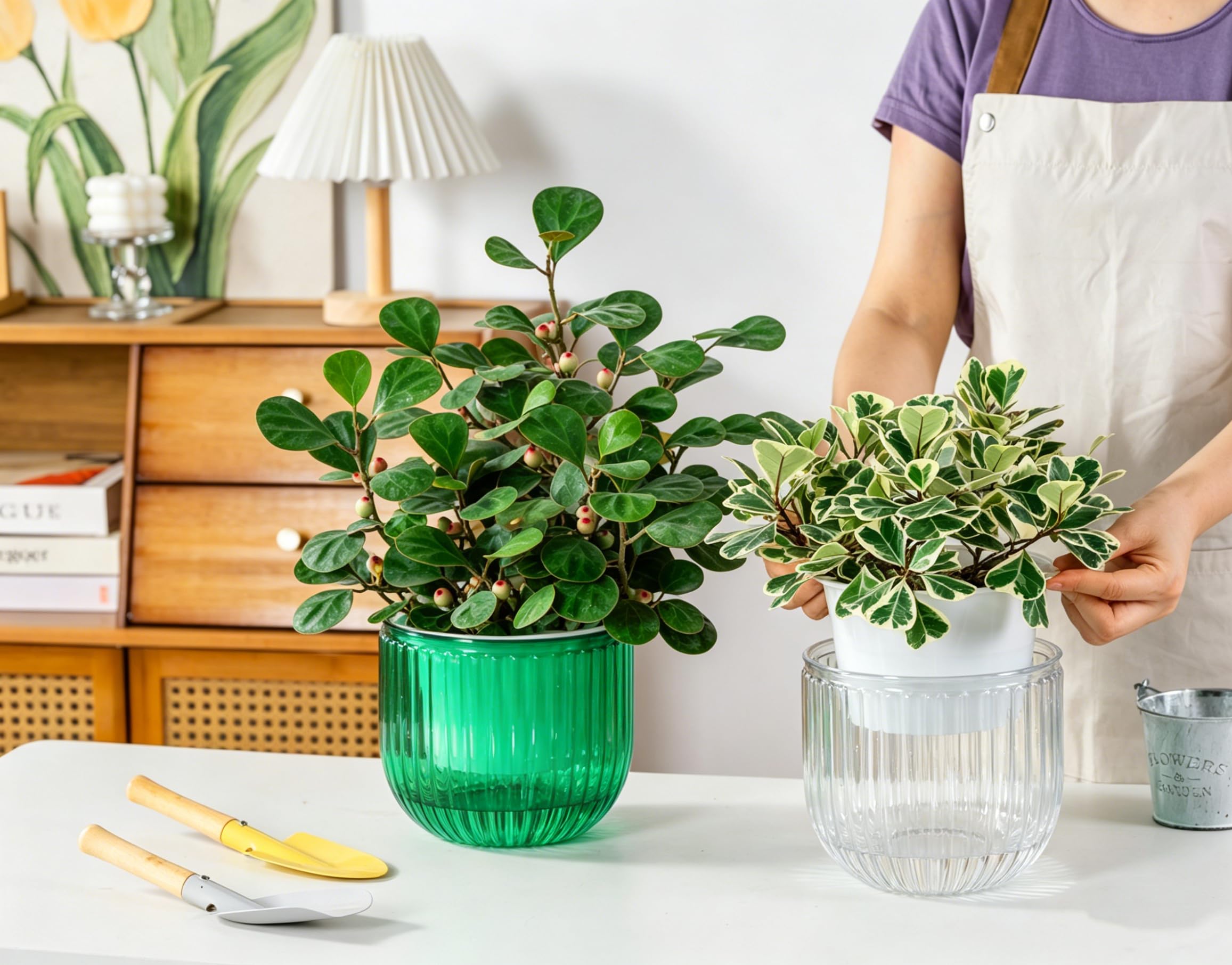 Melphoe self watering planter displaying drainage holes