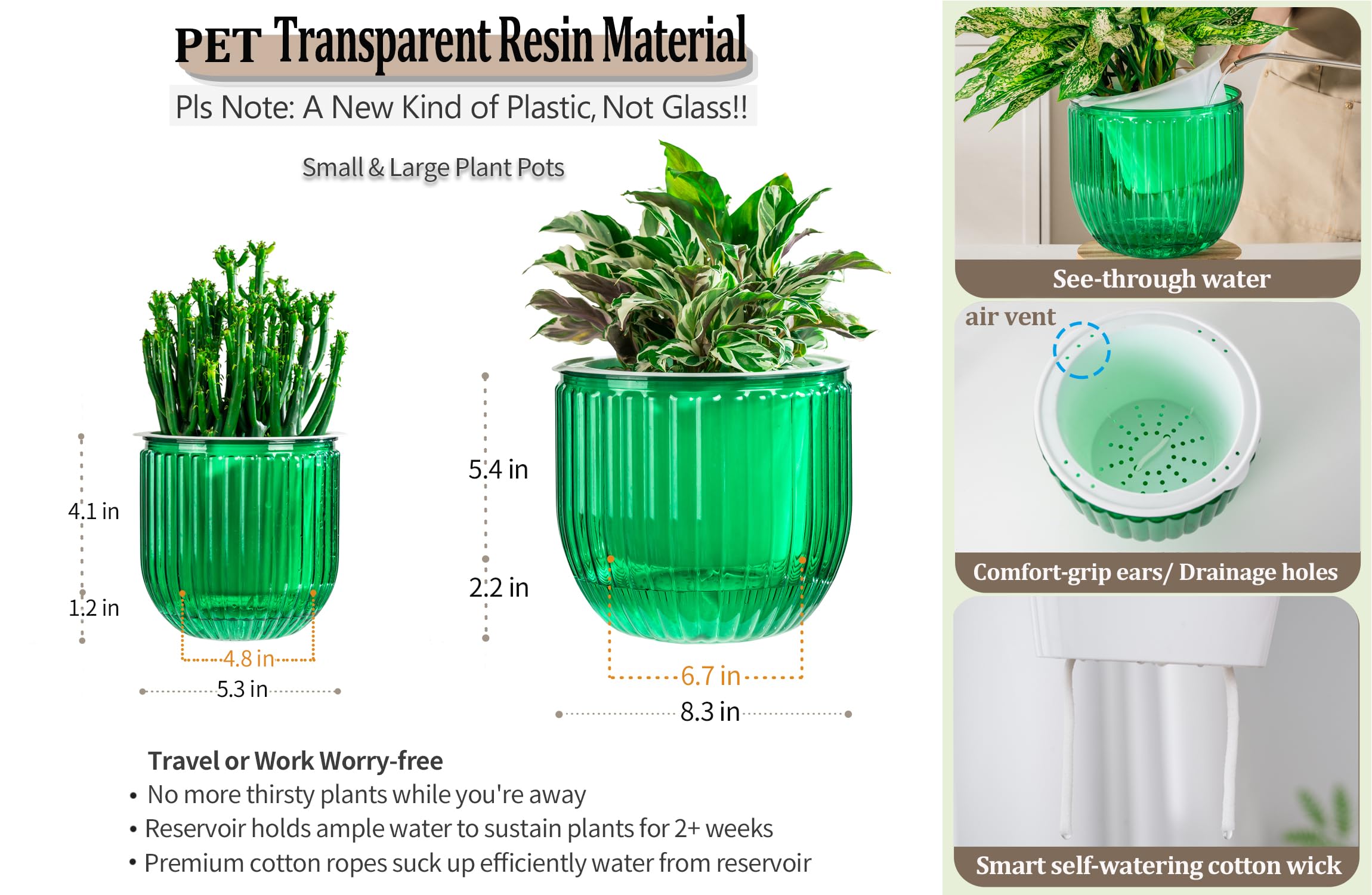Melphoe self watering pot showing drainage feature