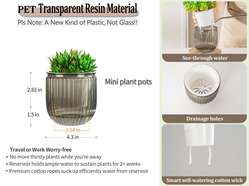 Melphoe Self Watering Pots 2 Pack packaging