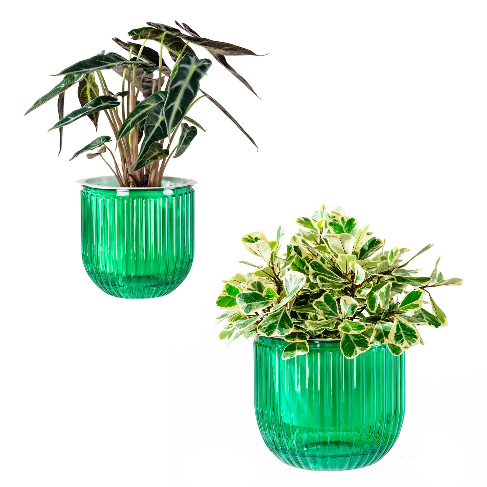 Melphoe self watering pots 8.3 inches and 5.3 inches side view