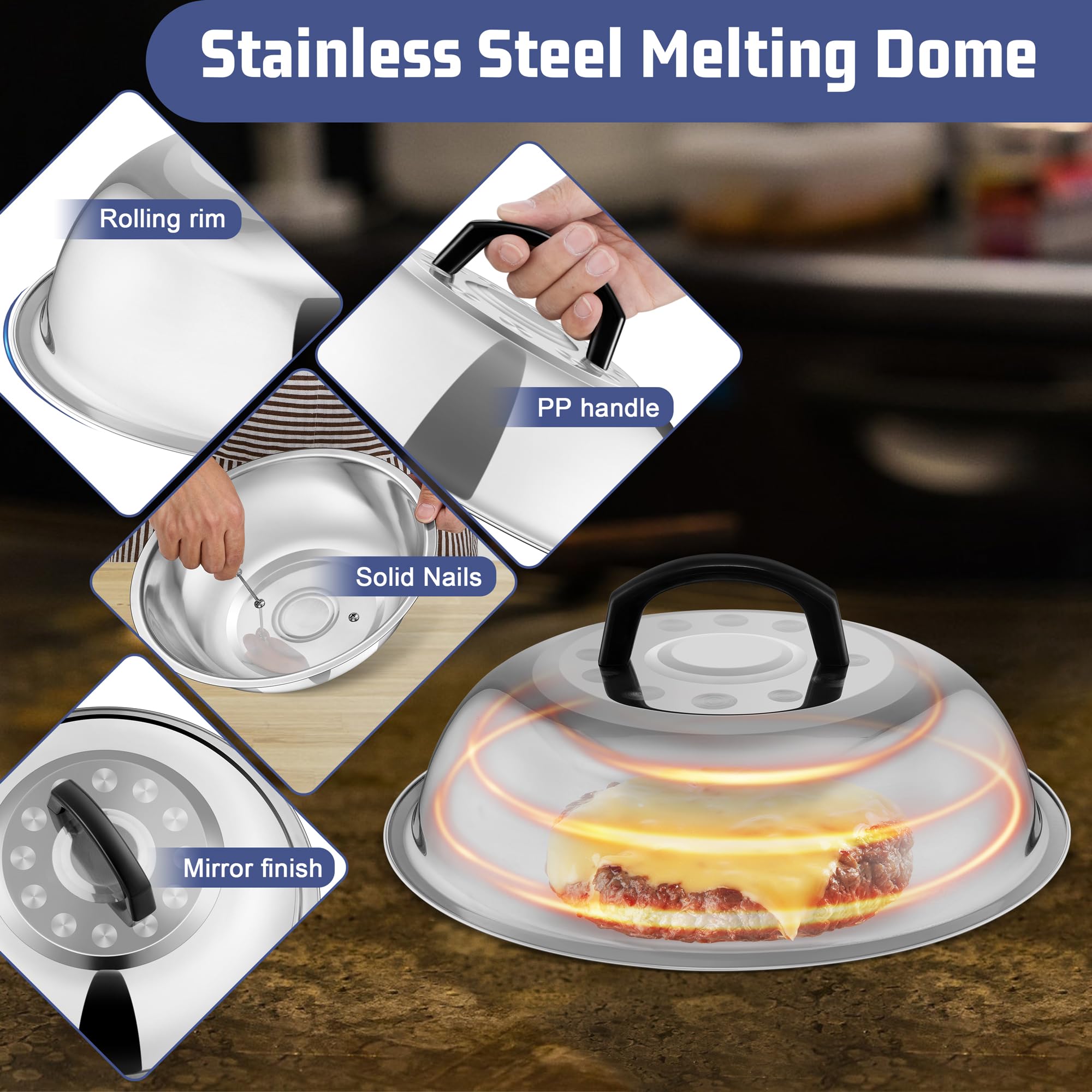 Melting dome with silicone brush from HaSteeL grilling set