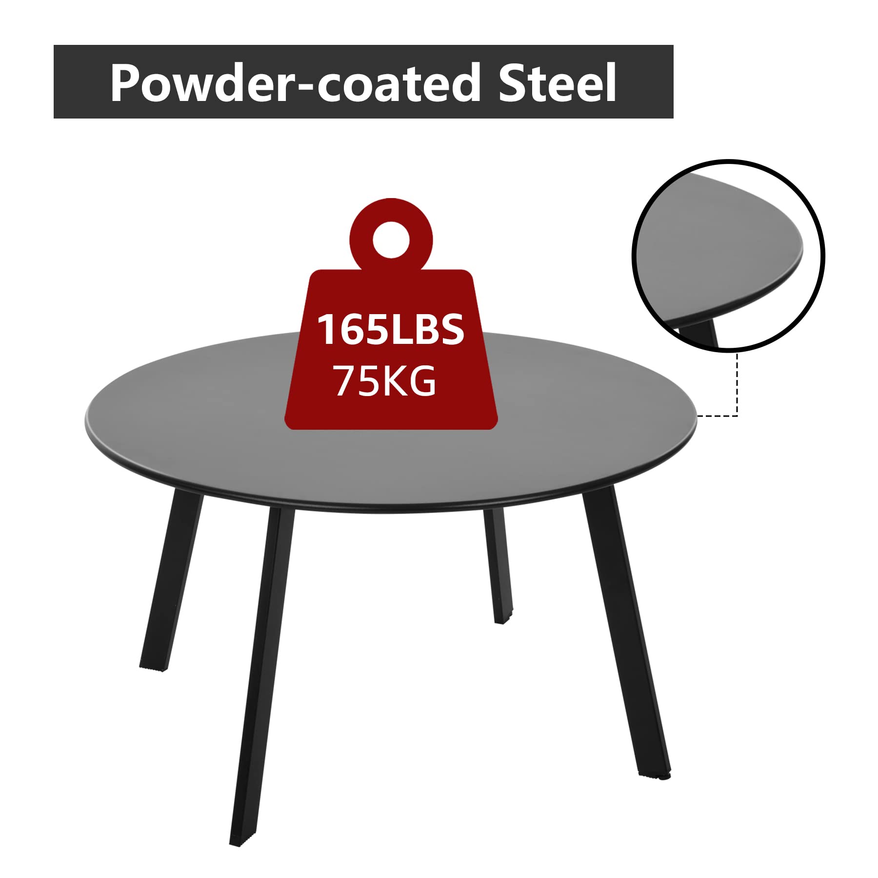 Meluvici Outdoor Side Table assembly guide included