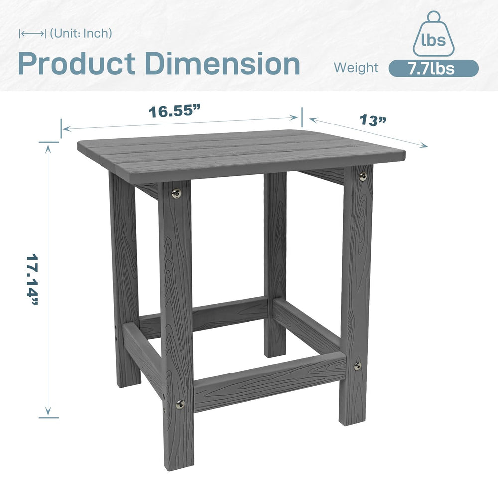 Meluvici Outdoor Side Table with drinks and plants