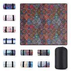 memKiya 80x80" waterproof picnic blanket in red bohemian design