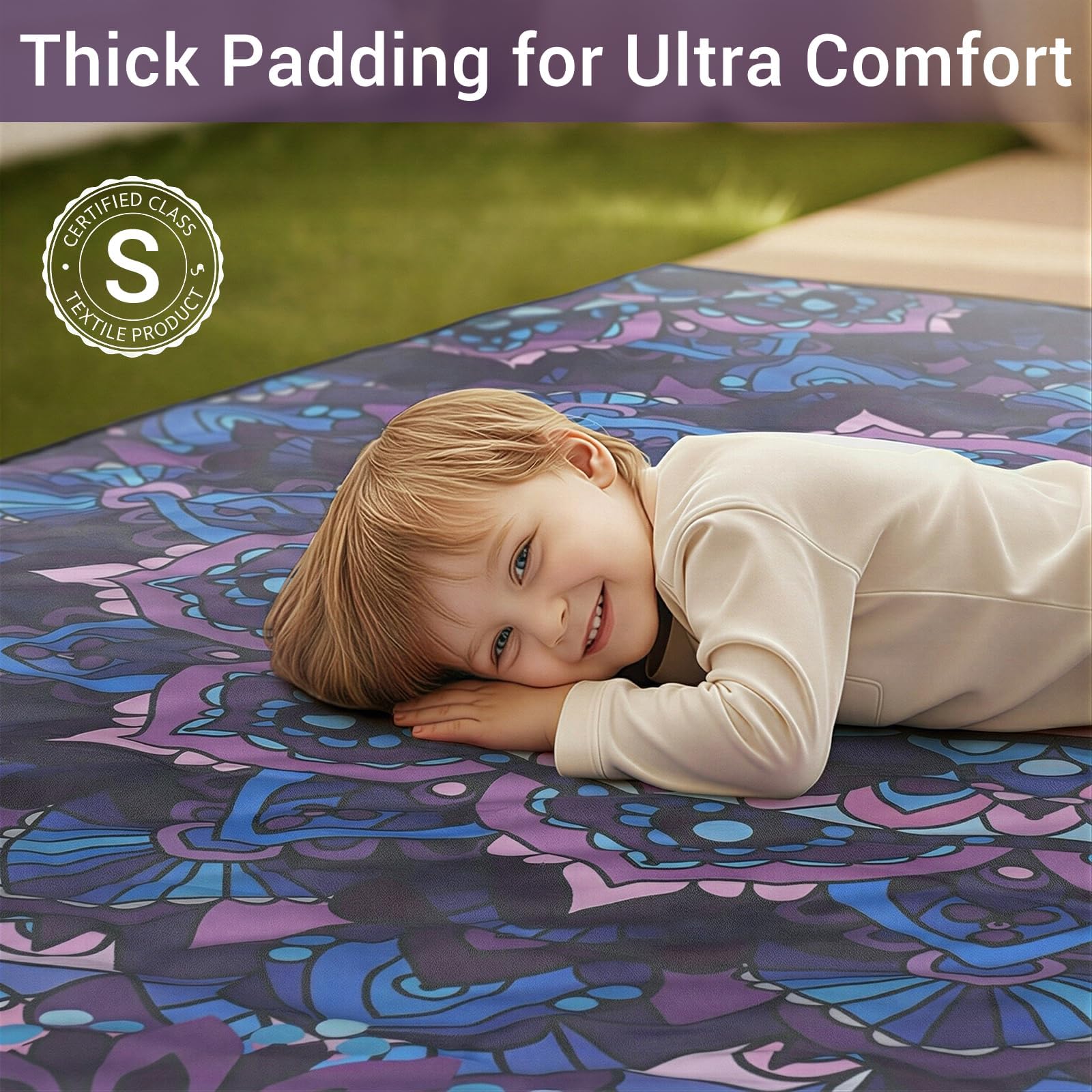 memKiya picnic blanket used as a yoga mat indoors