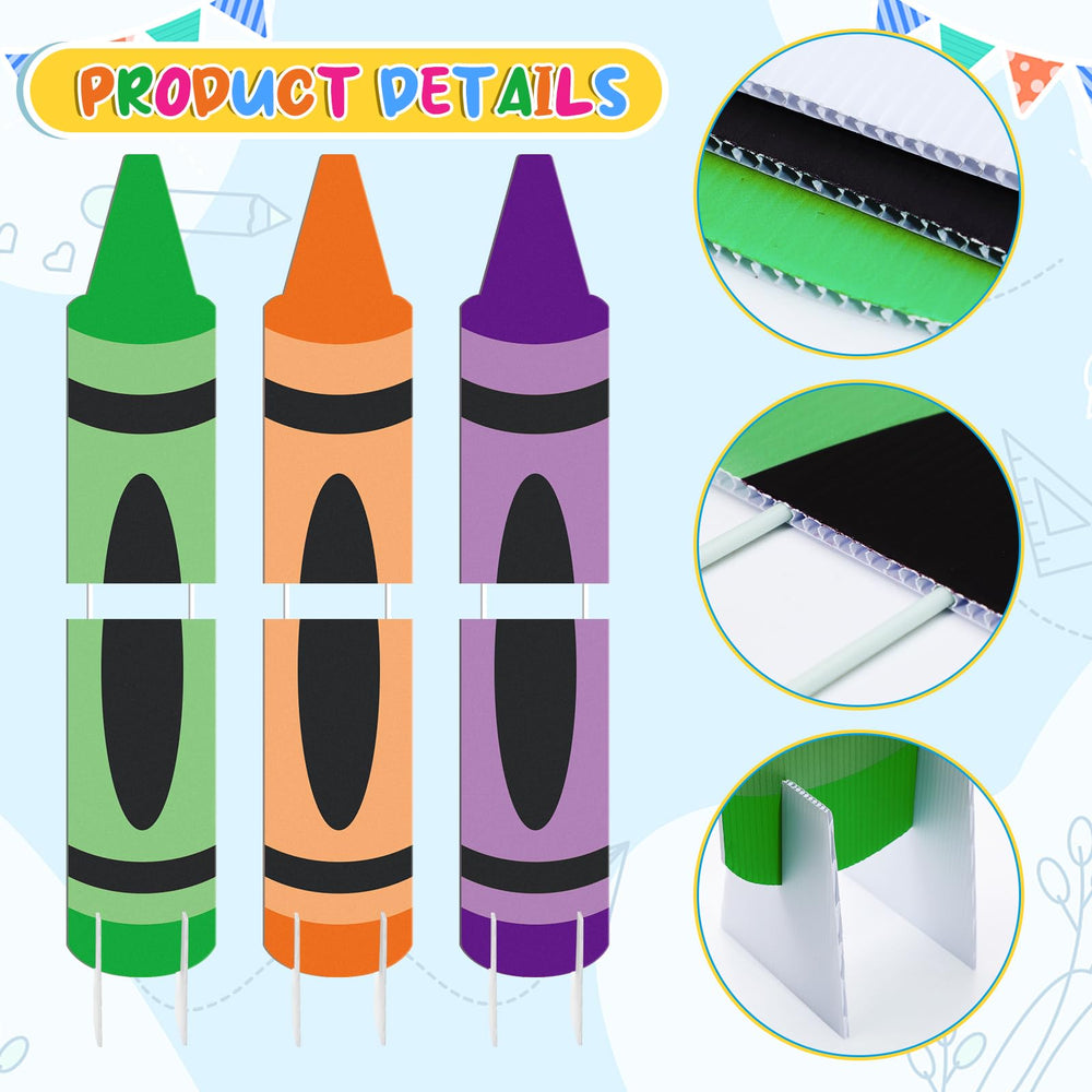Memorywuu crayon yard decorations showing playful design