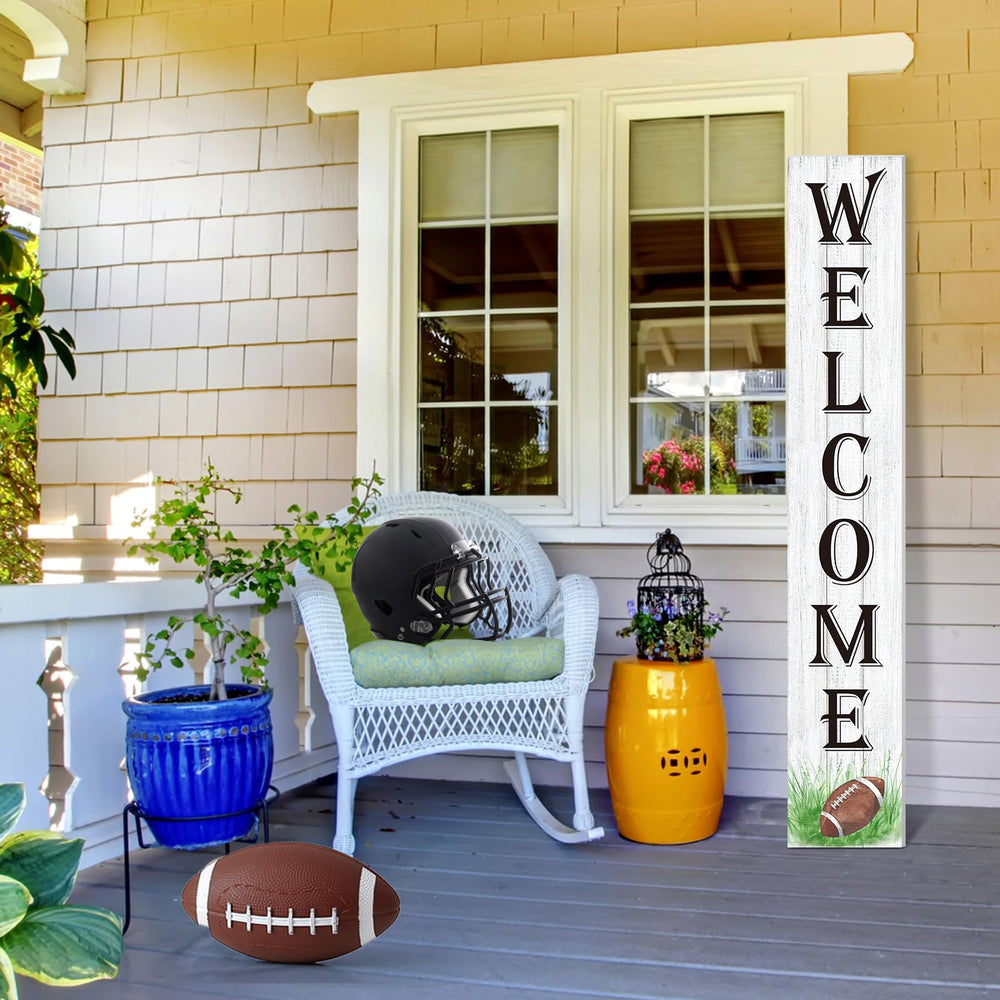 Memorywuu Fall Football Porch Sign with rope and screws included in the box