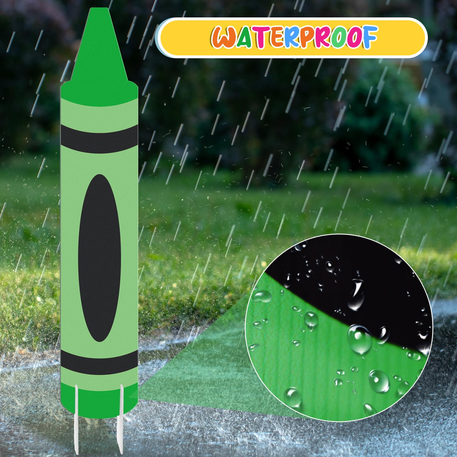Memorywuu Giant Crayon Yard Signs with supporting base plates