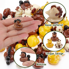 Memorywuu mini horse duck figurine in vibrant yellow color