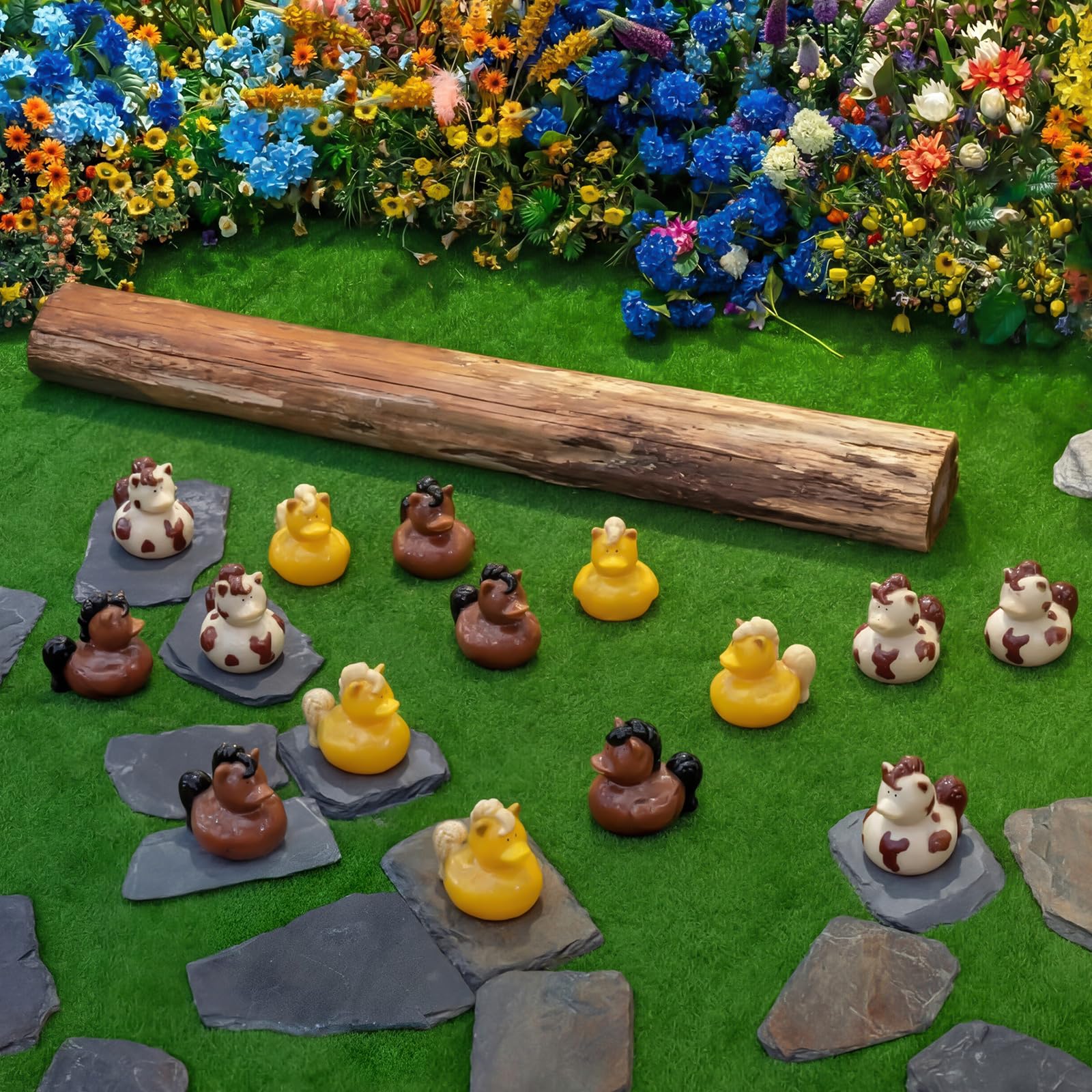 Memorywuu mini horse duck figurines arranged for display