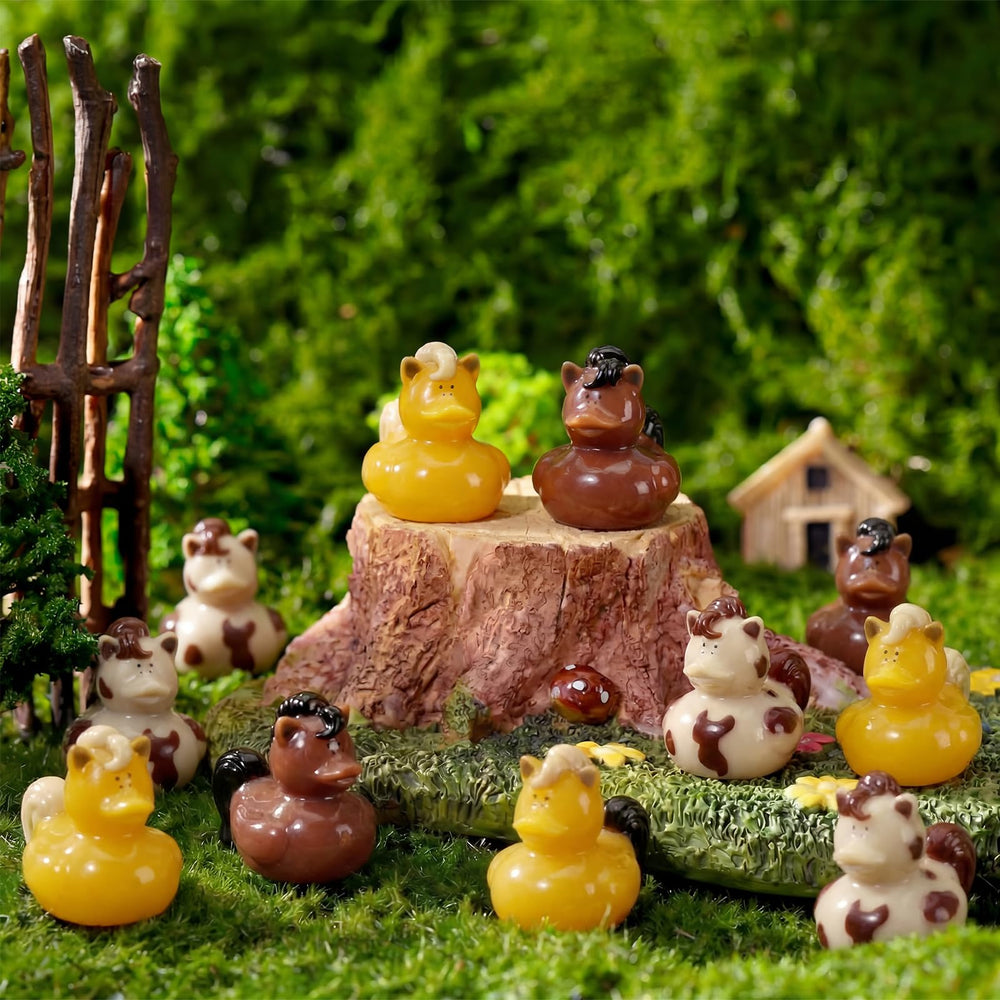 Memorywuu mini horse duck figurines displayed on a table